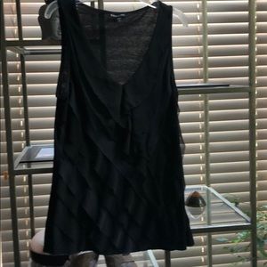 Express black ruffled sleeveless blouse